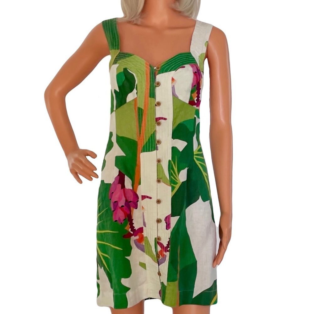 FARM Rio Sleeveless Linen Tropical Mini Dress - Picture 5 of 9